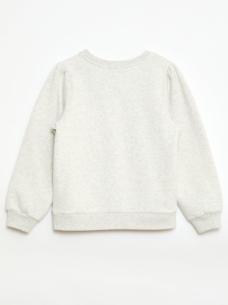 Sweat à col rond avec motif en cordelette Gris - Kiabi