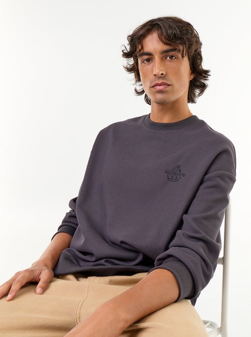 Sweat à col rond en maille piquée - Kiabi Sweat à col rond en maille piquée - Kiabi