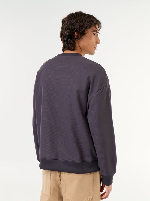Sweat à col rond en maille piquée - Kiabi Sweat à col rond en maille piquée - Kiabi