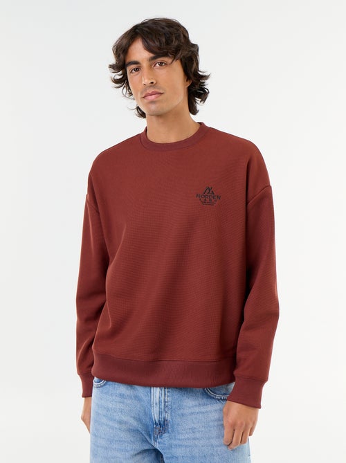 Sweat à col rond en maille piquée - Kiabi Sweat à col rond en maille piquée - Kiabi