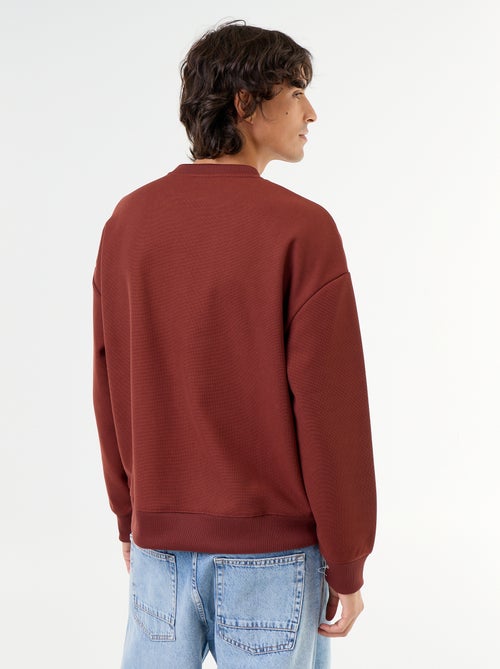 Sweat à col rond en maille piquée - Kiabi Sweat à col rond en maille piquée - Kiabi