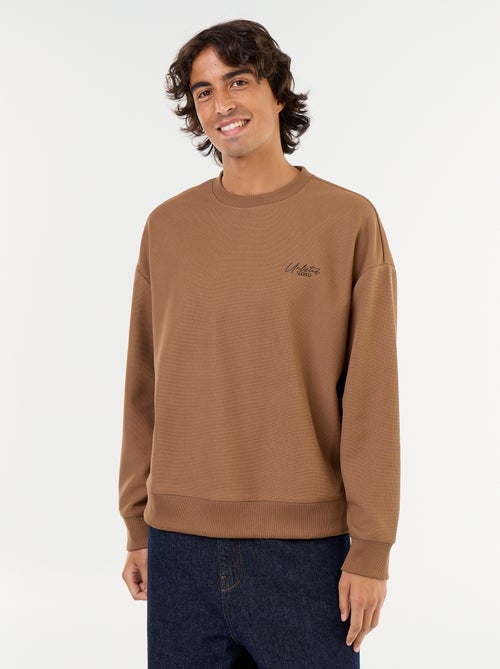 Sweat à col rond en maille piquée - Kiabi Sweat à col rond en maille piquée - Kiabi