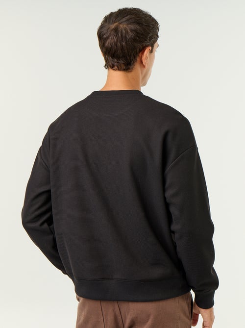 Sweat à col rond en maille piquée - Kiabi Sweat à col rond en maille piquée - Kiabi