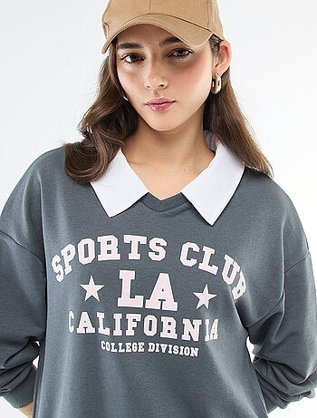 Sweat à col rond esprit 'campus'