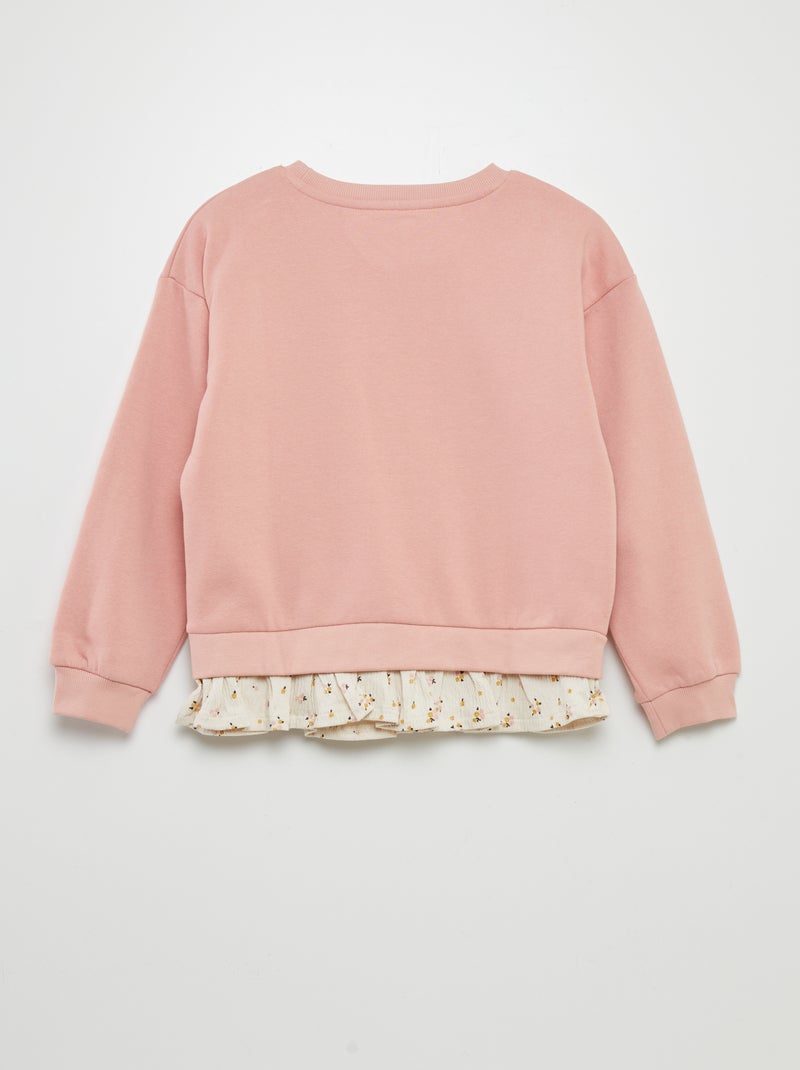 Sweat à col rond fantaisie Rose - Kiabi