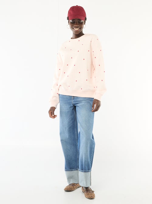 Sweat à col rond fantaisie - Kiabi