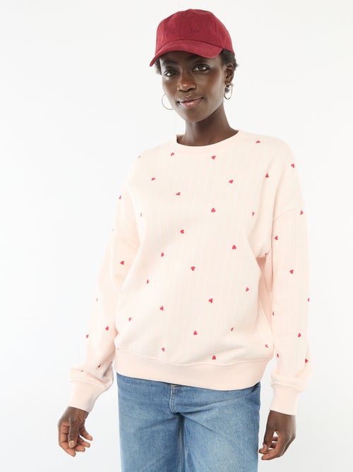 Sweat à col rond fantaisie - Kiabi