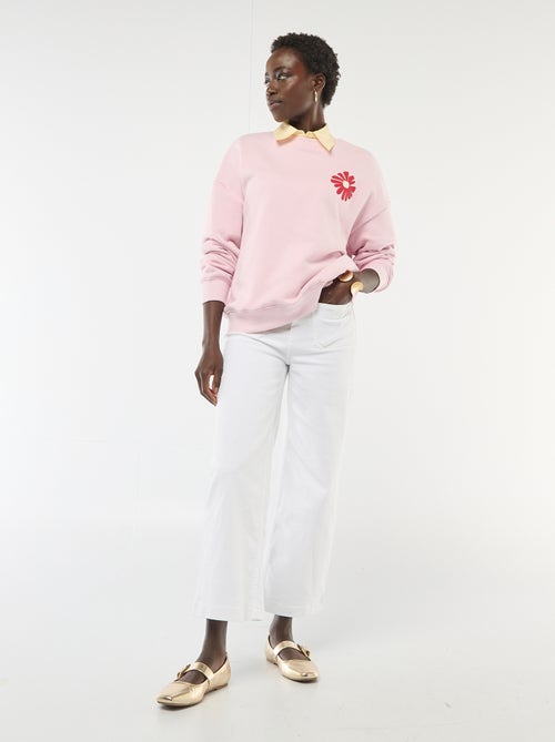 Sweat à col rond fantaisie - Kiabi