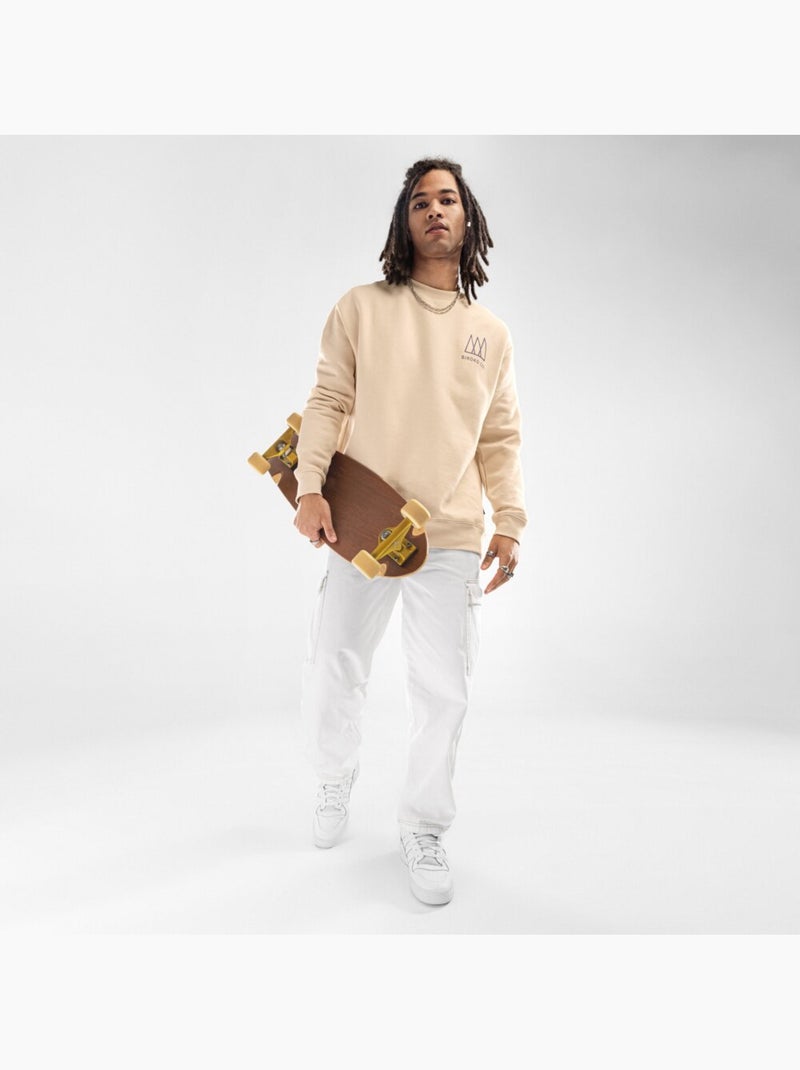 Sweat à col rond homme lifestyle homme stream Beige - Kiabi