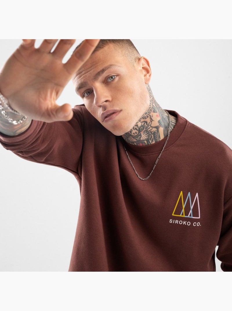 Sweat à col rond homme lifestyle homme tents Marron - Kiabi