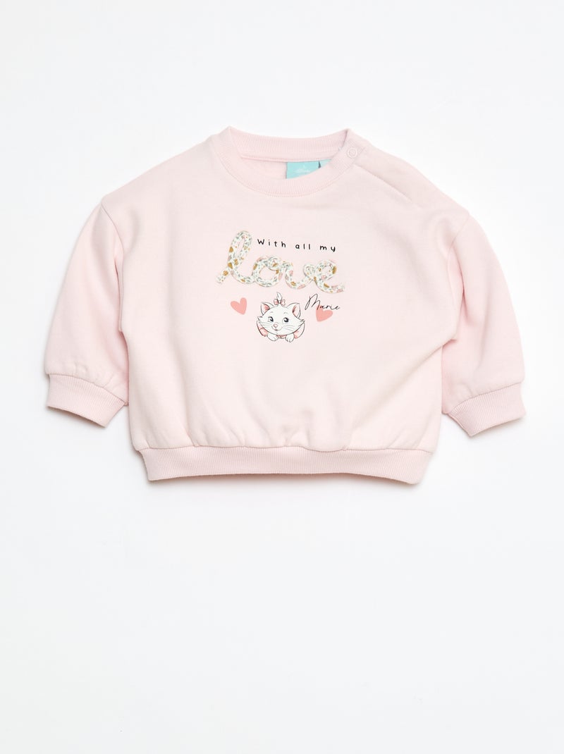 Sweat à col rond imprimé 'Marie' 'Disney' Rose - Kiabi