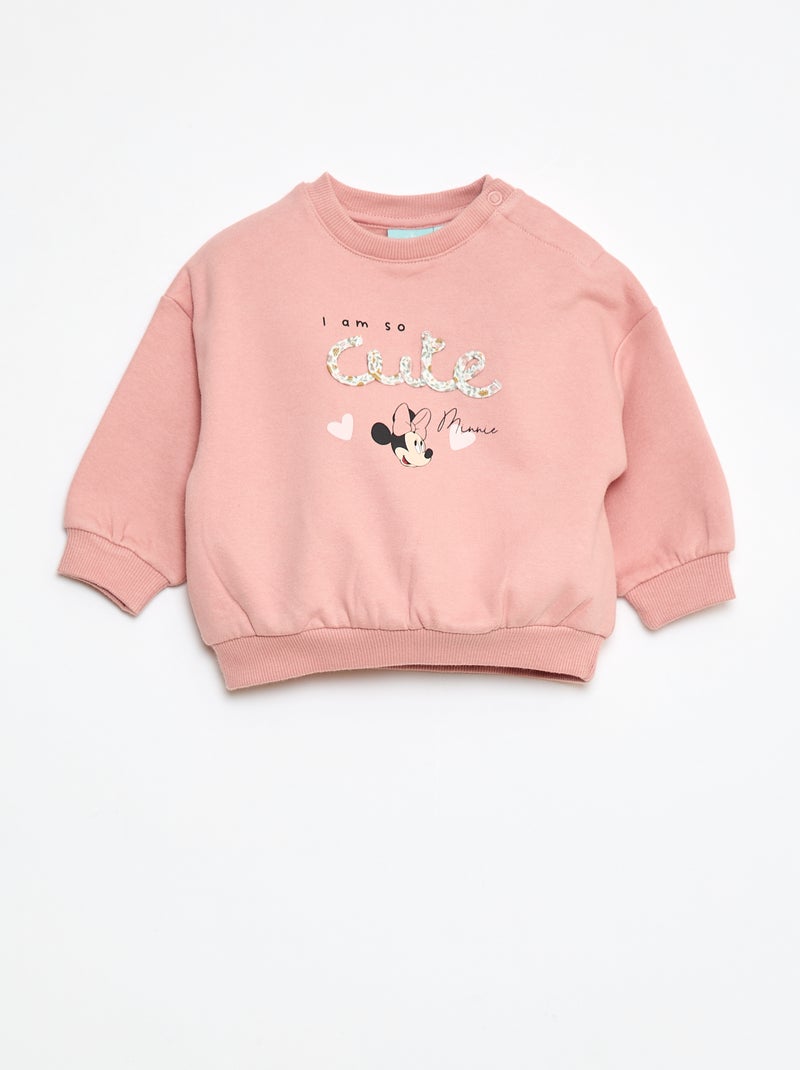 Sweat à col rond imprimé 'Minnie' 'Disney' Rose - Kiabi