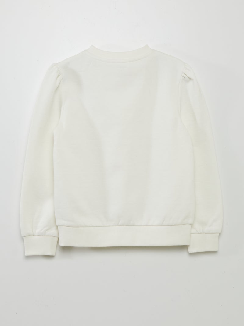 Sweat à col rond molletonné Blanc - Kiabi