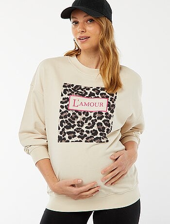 Sweat à col rond motif léopard 'Only Maternity'