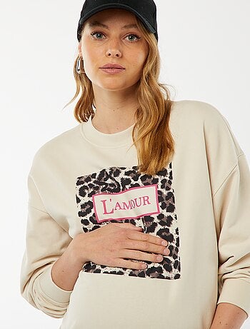 Sweat à col rond motif léopard 'Only Maternity'