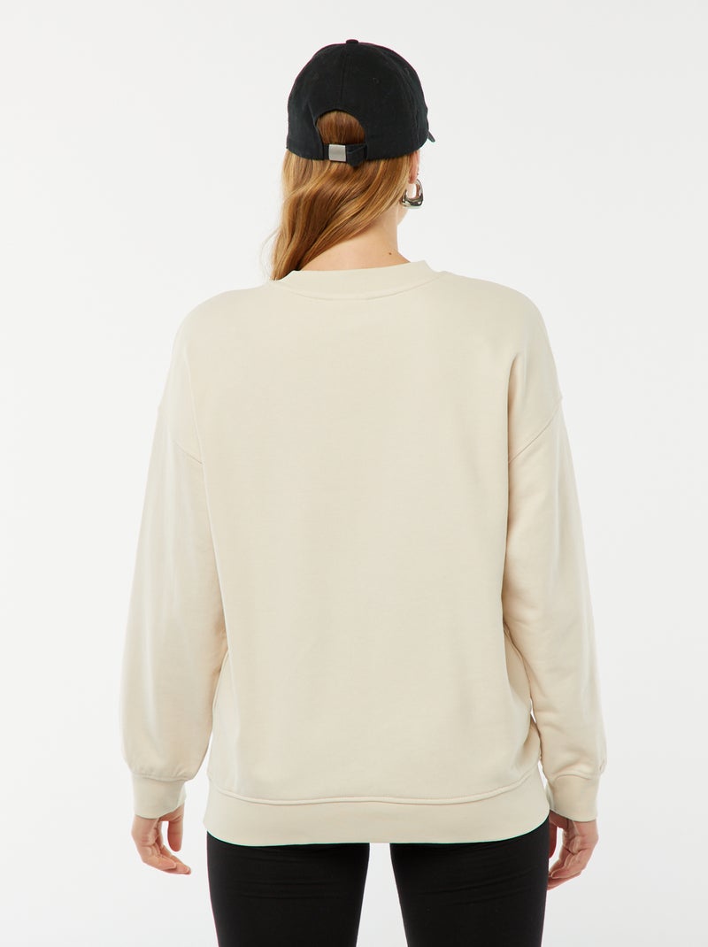 Sweat à col rond motif léopard 'Only Maternity' BEIGE - Kiabi