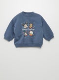 Sweat à col rond Noël 'Disney' Bleu - Kiabi