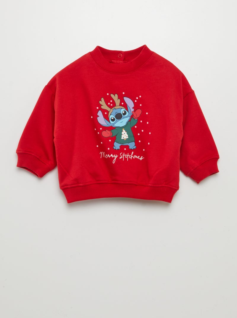 Sweat à col rond Noël 'Disney' Rouge - Kiabi