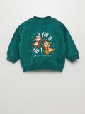 Sweat à col rond Noël 'Disney' Vert - Kiabi