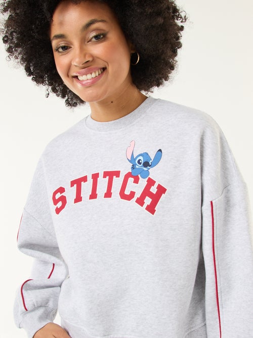 Sweat à col rond 'Stitch' en molleton gratté - Kiabi