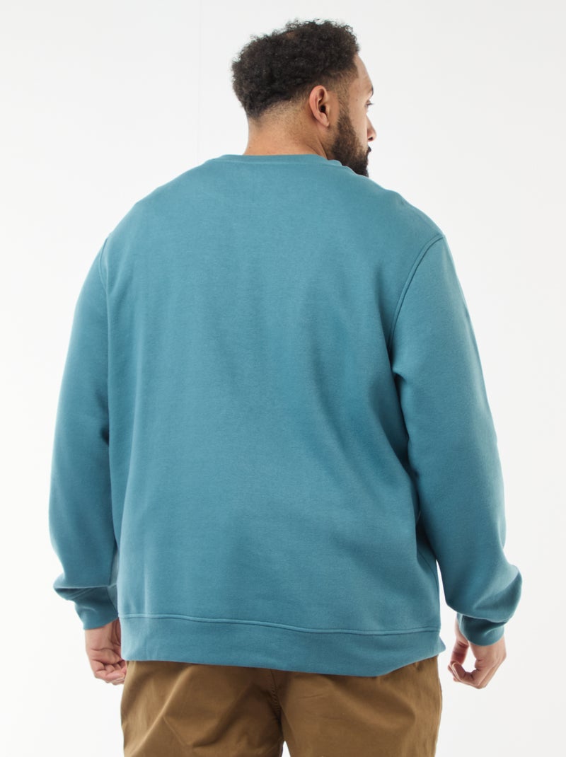 Sweat à col rond uni Bleu - Kiabi