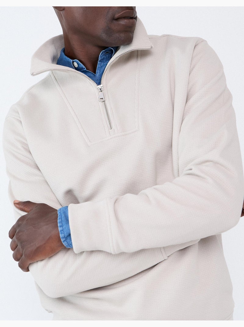 Sweat à col roulé, mo fashion Beige - Kiabi