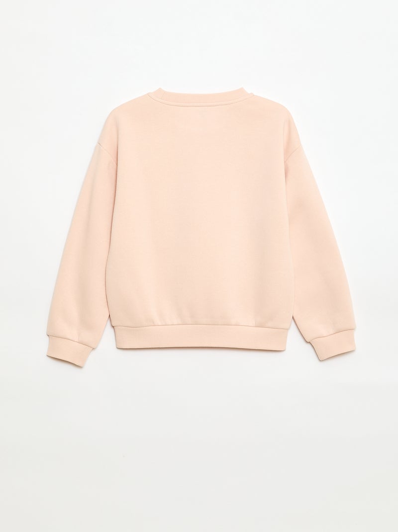 Sweat à manches longues avec imprimé Rose - Kiabi