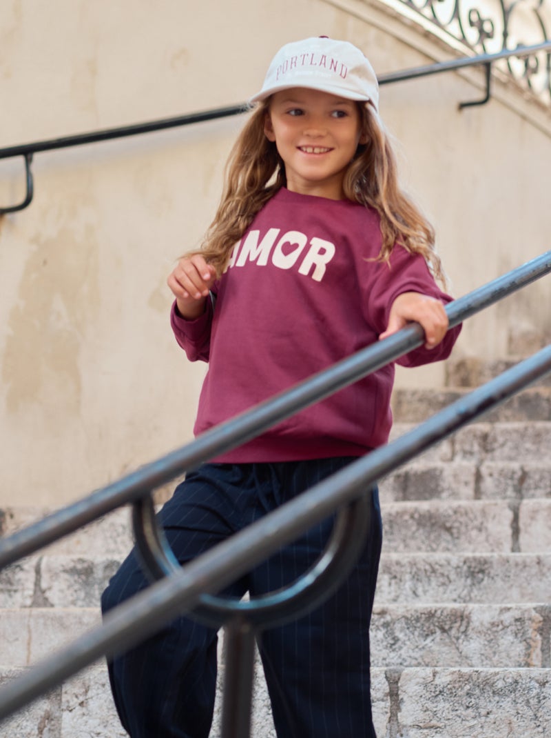 Sweat à manches longues avec imprimé Rouge - Kiabi