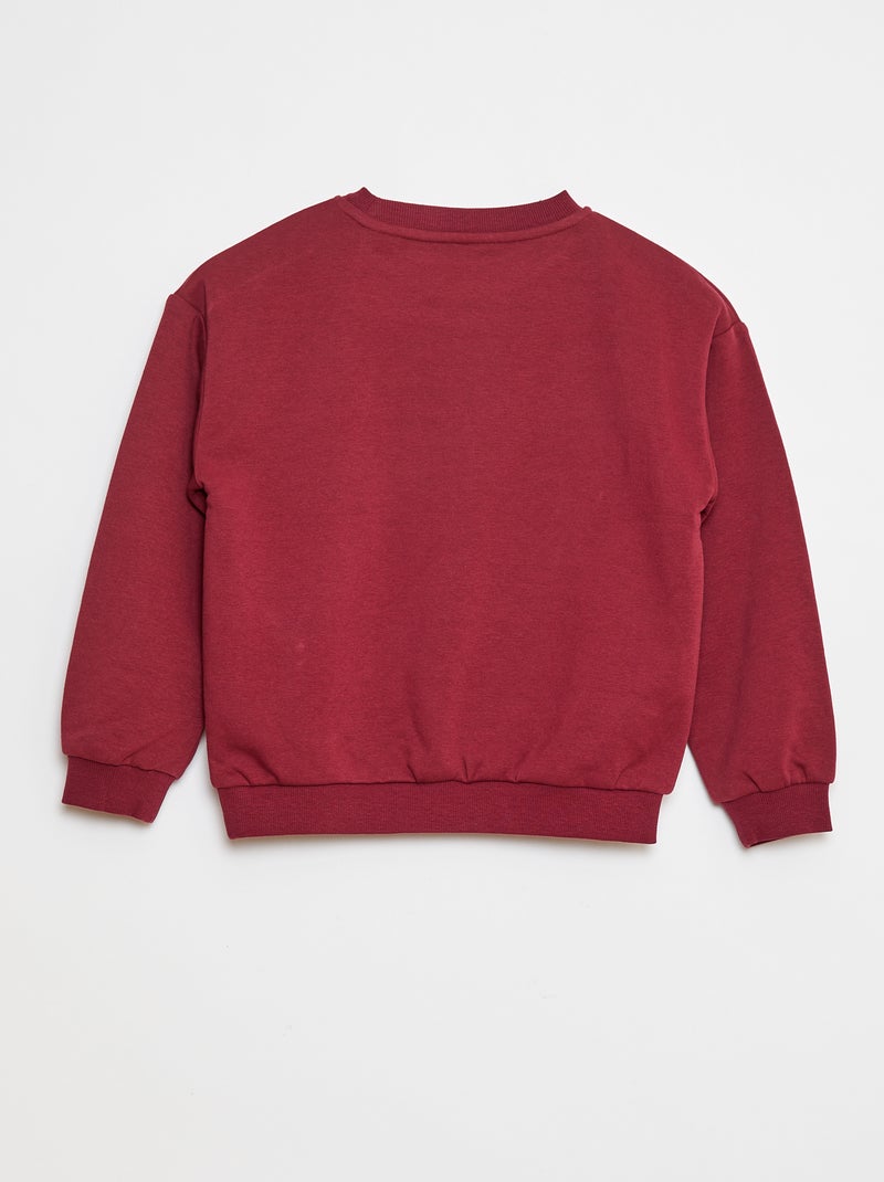 Sweat à manches longues avec imprimé Rouge - Kiabi