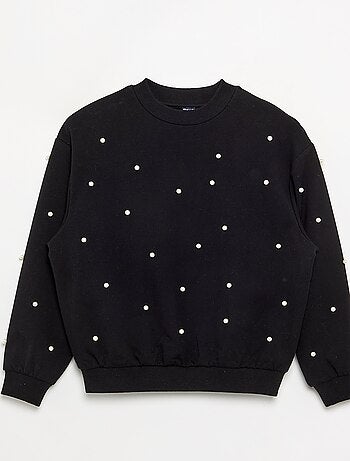 Sweat à manches longues avec perles