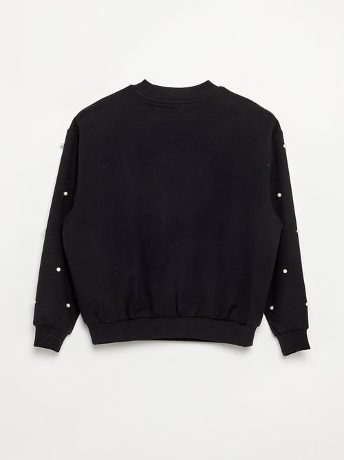 Sweat à manches longues avec perles - Kiabi