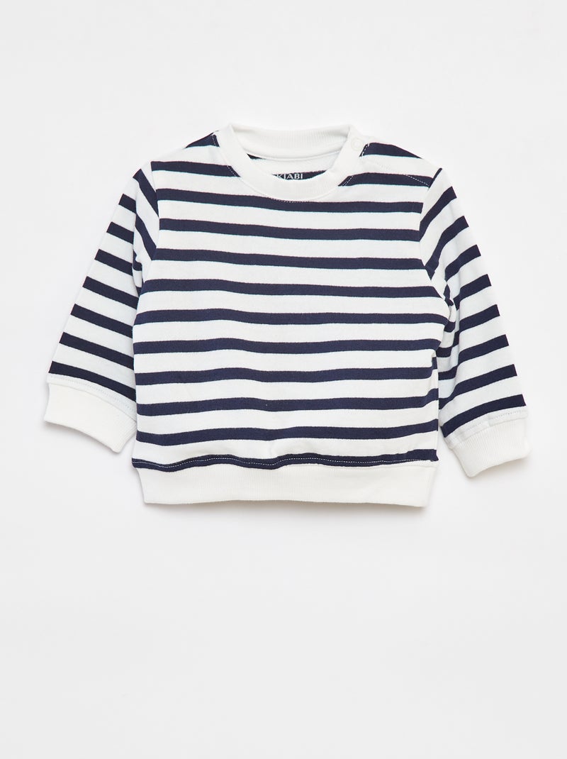 Sweat à manches longues avec print Blanc - Kiabi