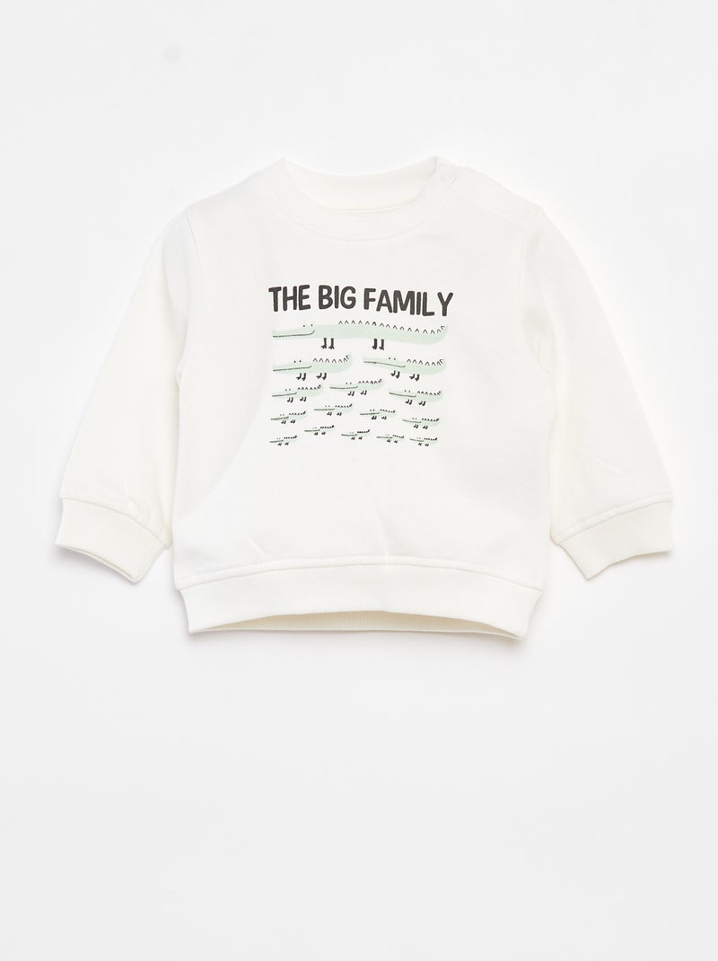Sweat à manches longues avec print Blanc - Kiabi