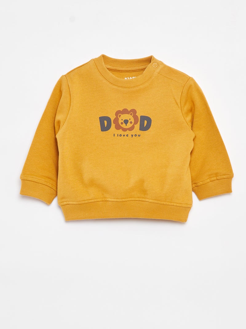 Sweat à manches longues avec print Jaune - Kiabi