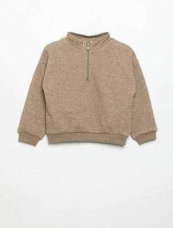 Sweat à manches longues et col zippé