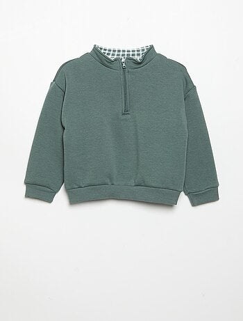 Sweat à manches longues et col zippé