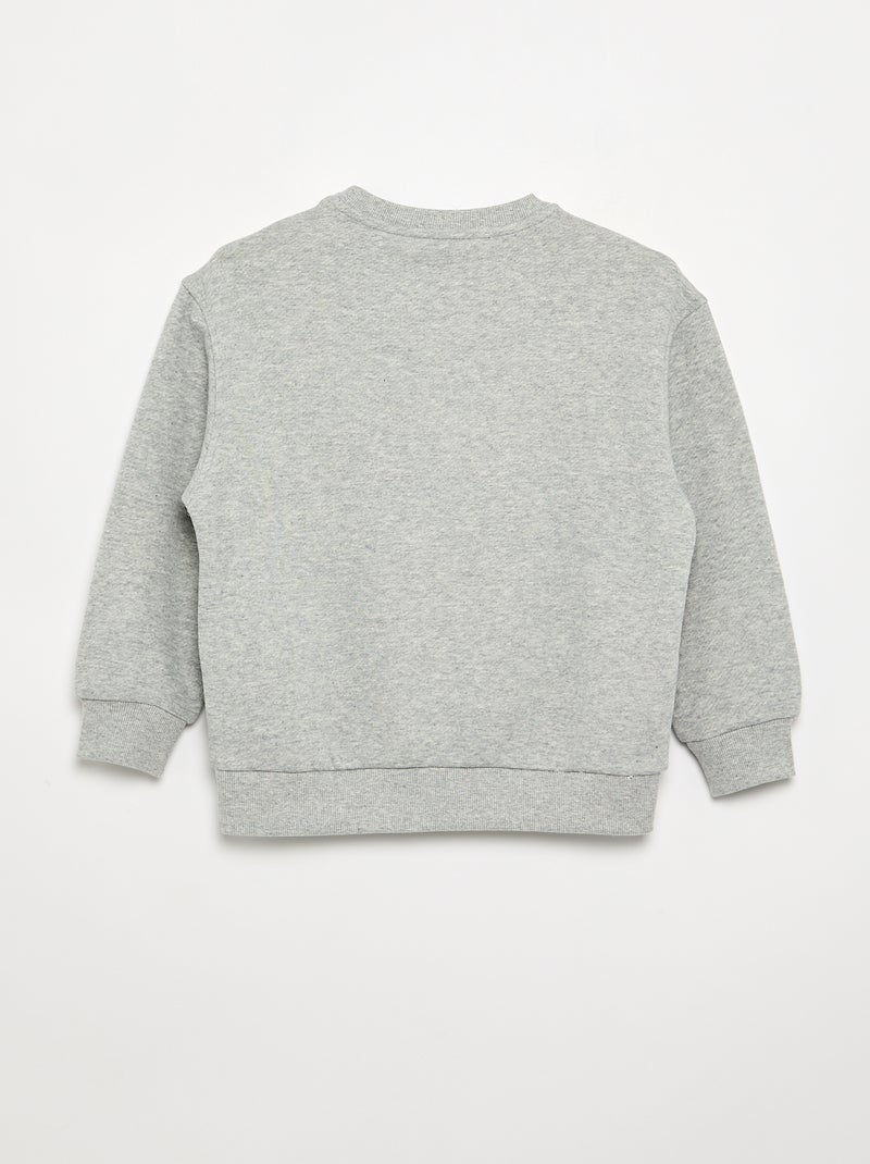 Sweat à manches longues forme loose Gris - Kiabi