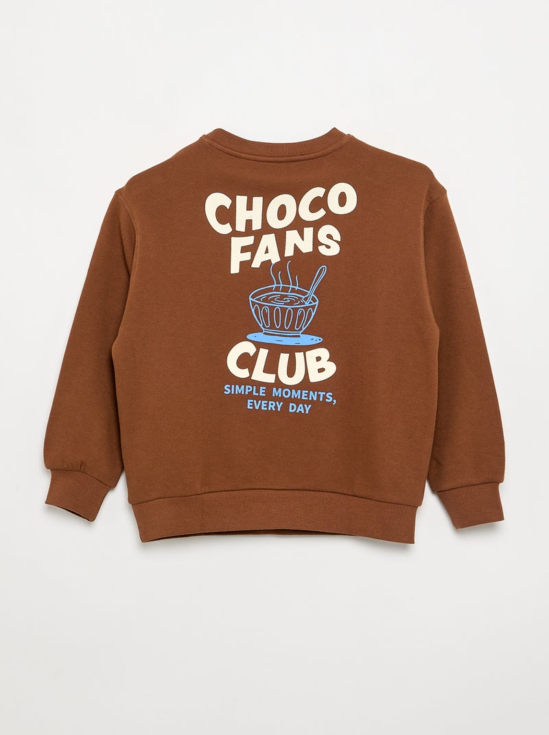 Sweat à manches longues forme loose Marron - Kiabi