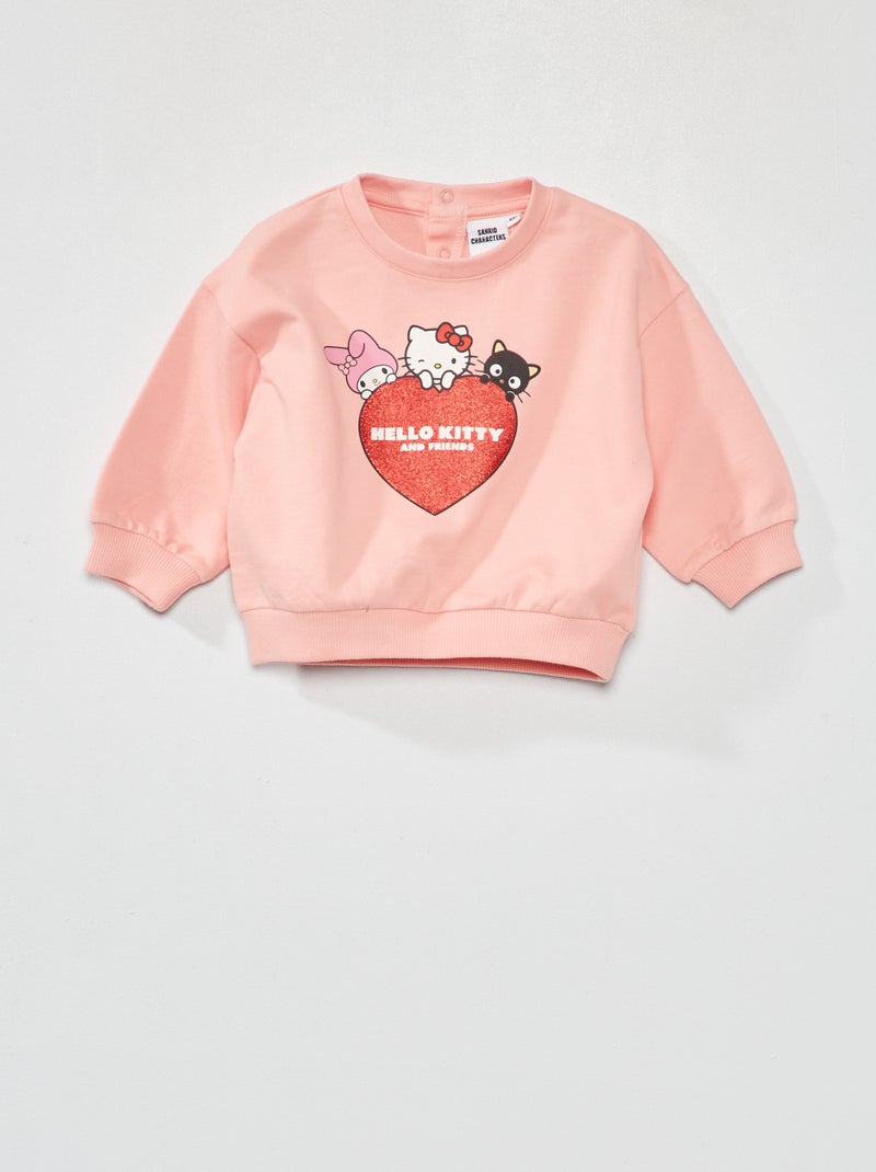 Sweat à manches longues 'Hello Kitty' Rose - Kiabi