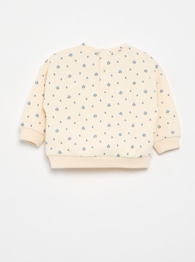 Sweat à motif en molleton Blanc - Kiabi