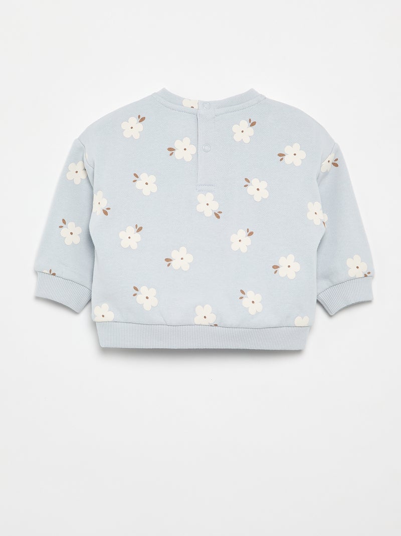Sweat à motif en molleton Bleu - Kiabi