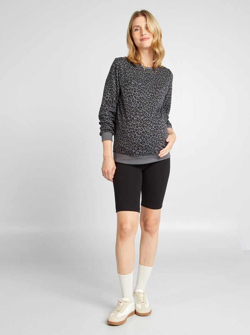 Sweat allaitement avec ouverture zippée Léopard - Kiabi