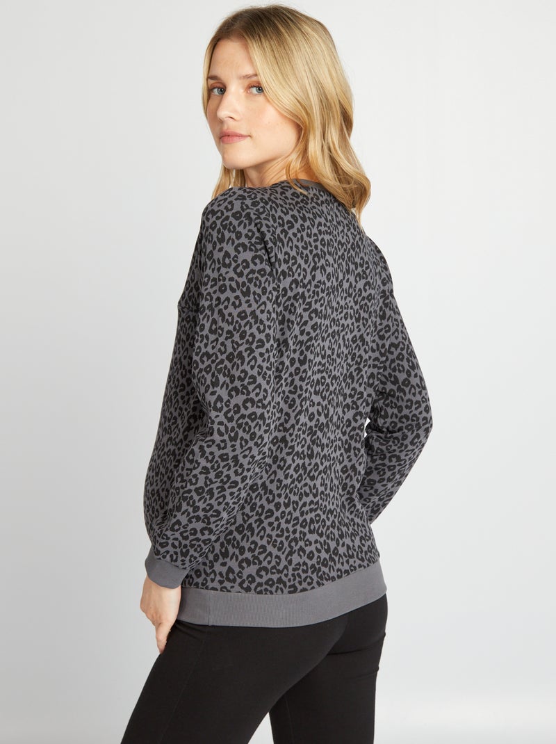 Sweat allaitement avec ouverture zippée Léopard - Kiabi