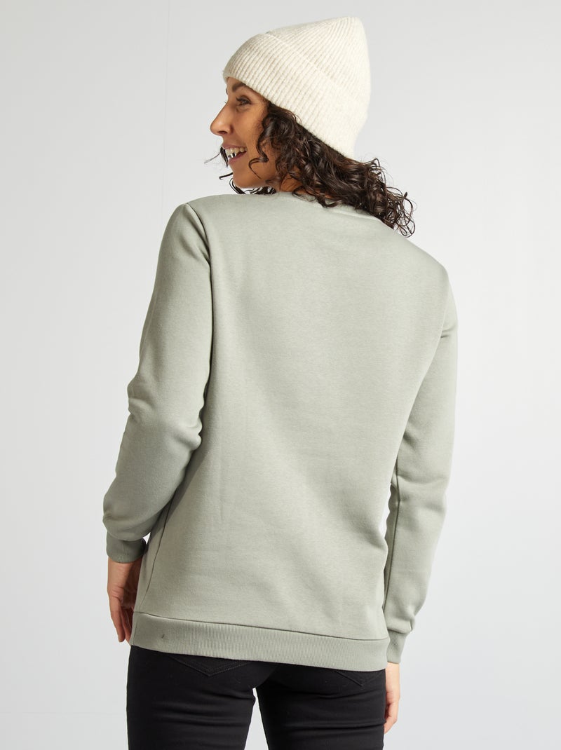 Sweat allaitement avec ouverture zippée Vert - Kiabi