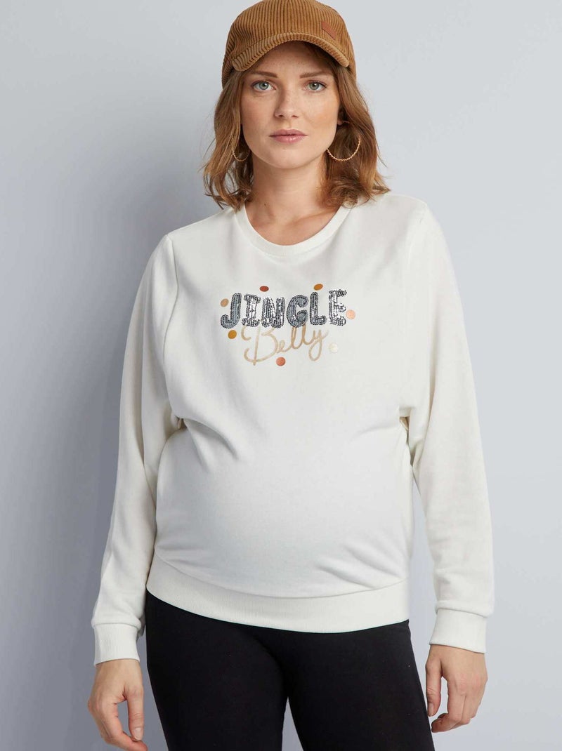 Sweat allaitement esprit Noël Blanc - Kiabi