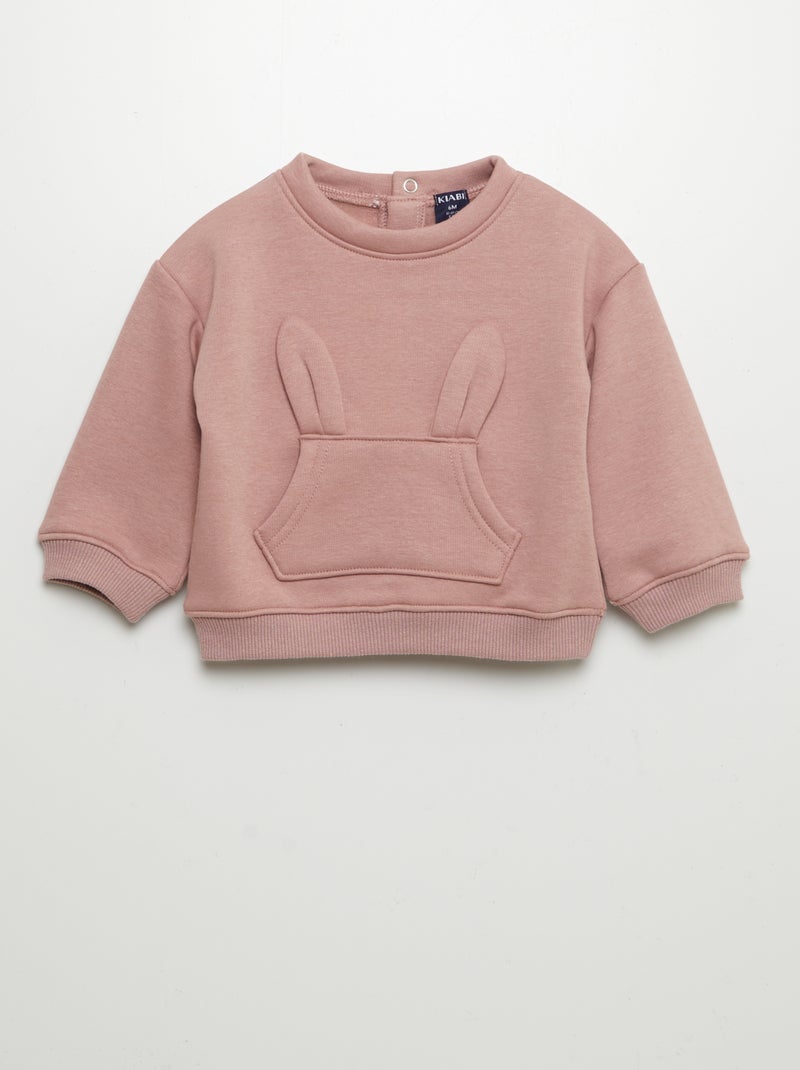 Sweat animé avec oreilles de lapin Rose - Kiabi