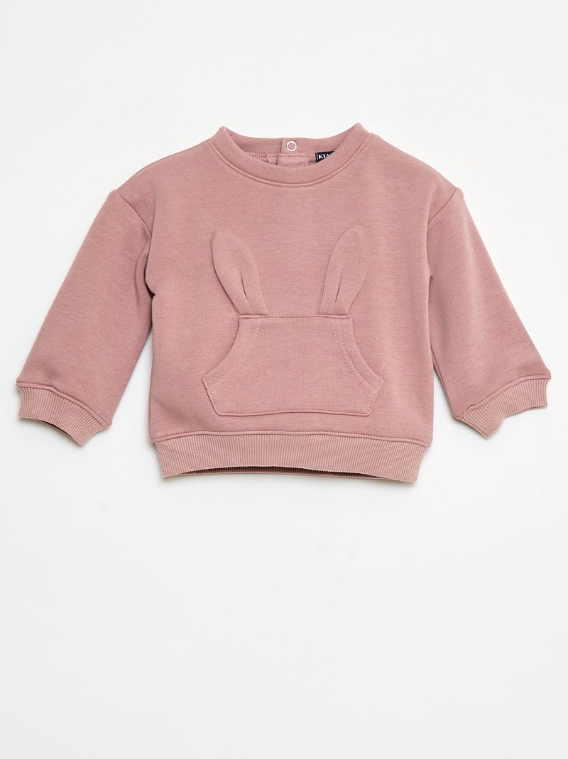 Sweat animé en coton Rose - Kiabi