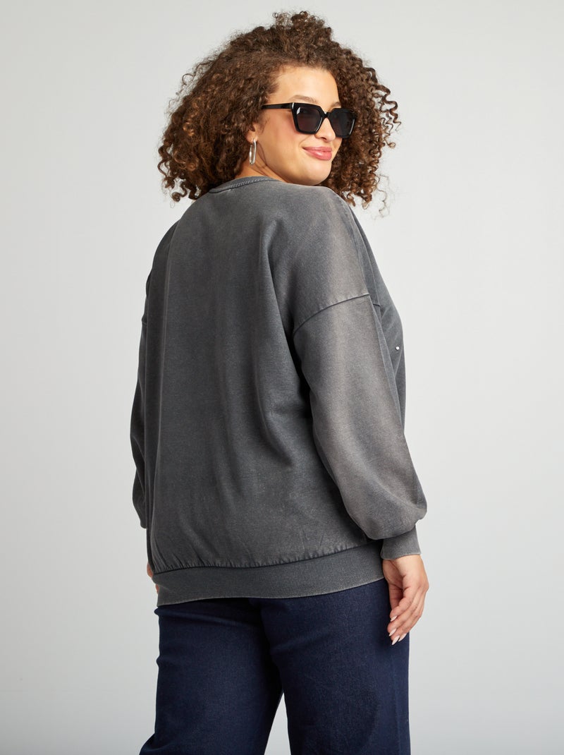 Sweat avec bijoux 'Only Carmakoma' Gris - Kiabi