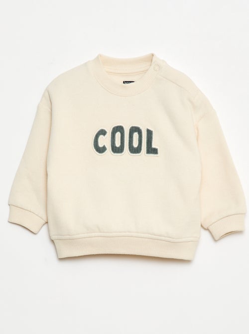 Sweat avec broderie 'cool' en molleton gratté - Kiabi