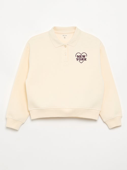 Sweat avec col polo - Kiabi